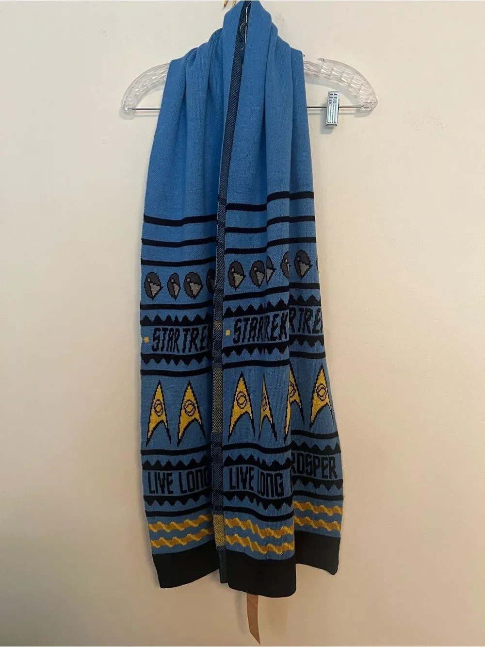 Star Trek Blue Logo Knit Scarf - Live Long and Prosper